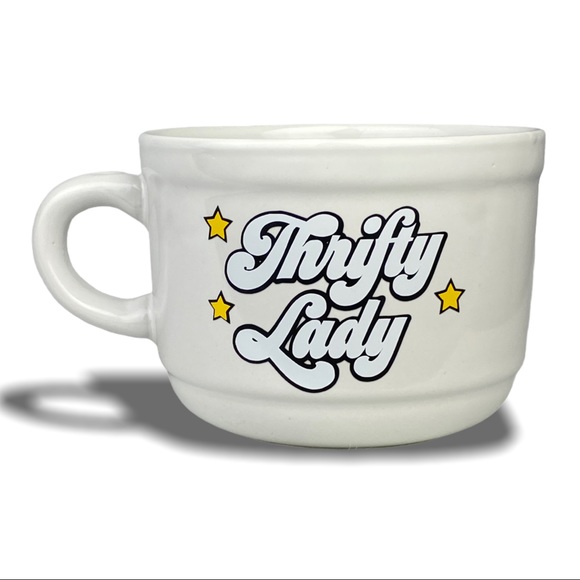 society_stitch Other - Thrifty Lady Large White Coffee Latte Mug